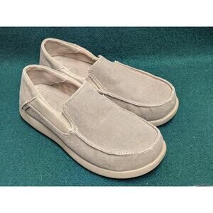 Crocs Santa Cruz Size J6 6 Slip On Loafers Khaki Shoes 204025 Canvas Comfort